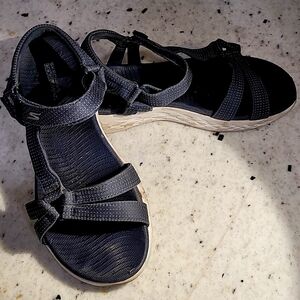 Skechers GOGA MAX Sandals Navy Blue 8